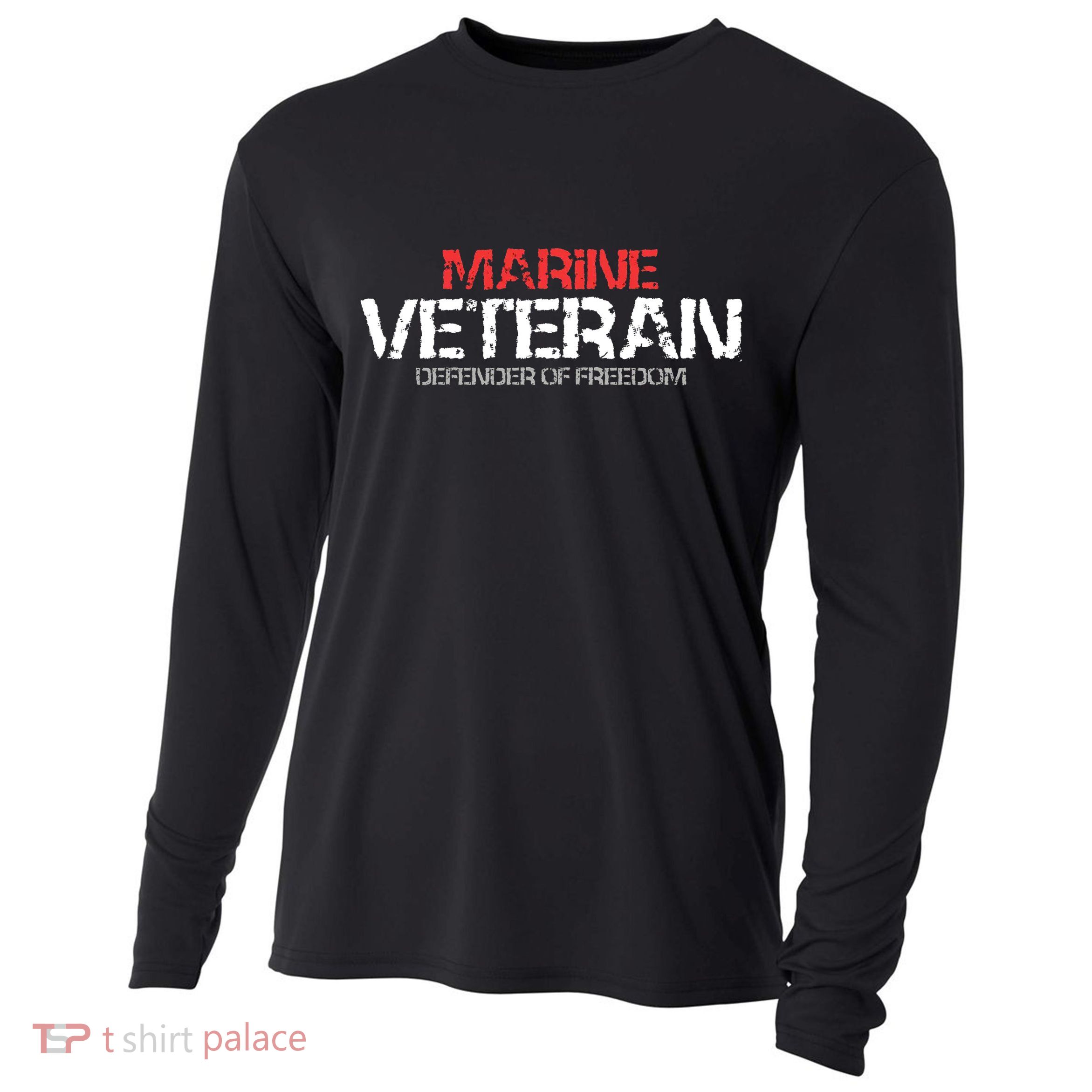 Marine Veteran Defender Of Freedom Cooling Performance Long Sleeve Crew