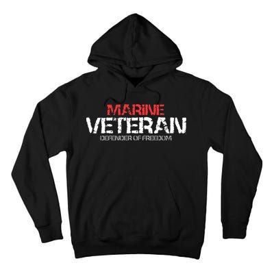 Marine Veteran Defender Of Freedom Tall Hoodie