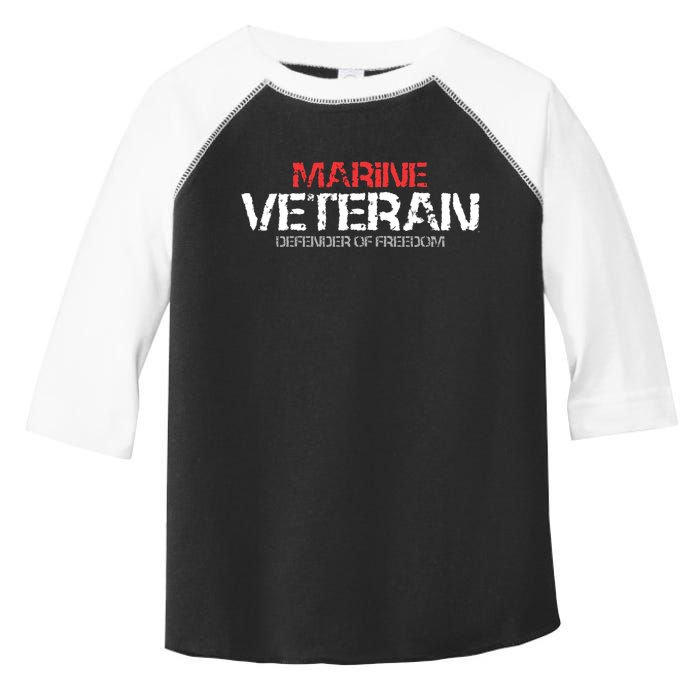 Marine Veteran Defender Of Freedom Toddler Fine Jersey T-Shirt