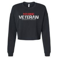 Marine Veteran Defender Of Freedom Cropped Pullover Crew