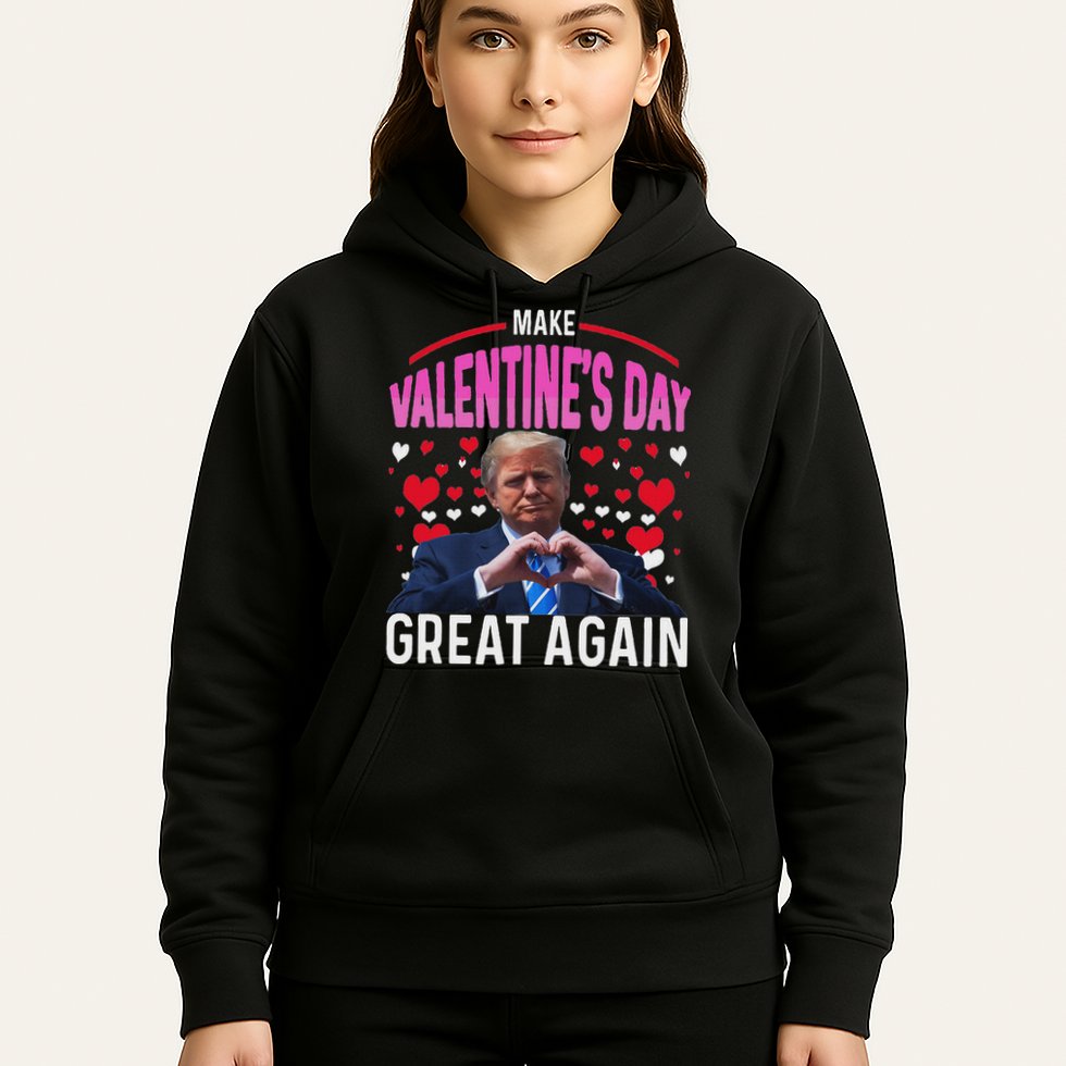Make Valentine Day Great Again Funny Trump Lovers 2025 Hoodie