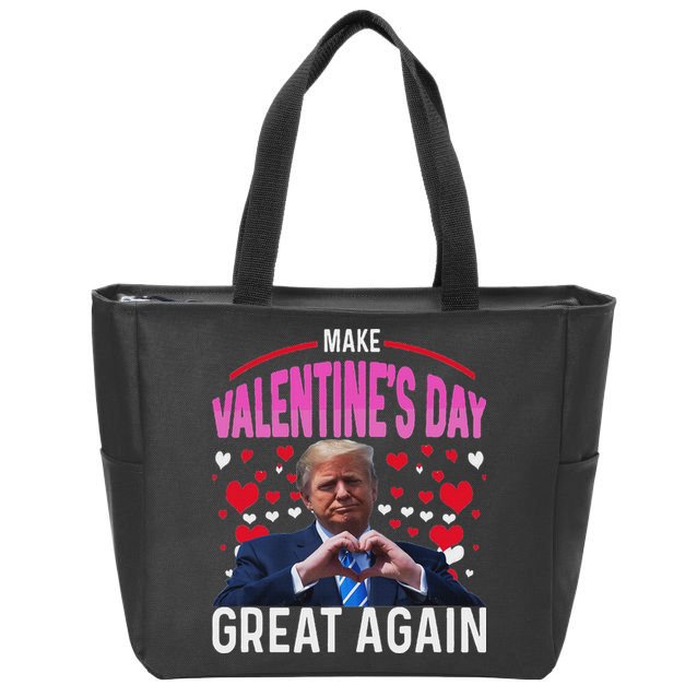 Make Valentine Day Great Again Funny Trump Lovers 2025 Zip Tote Bag