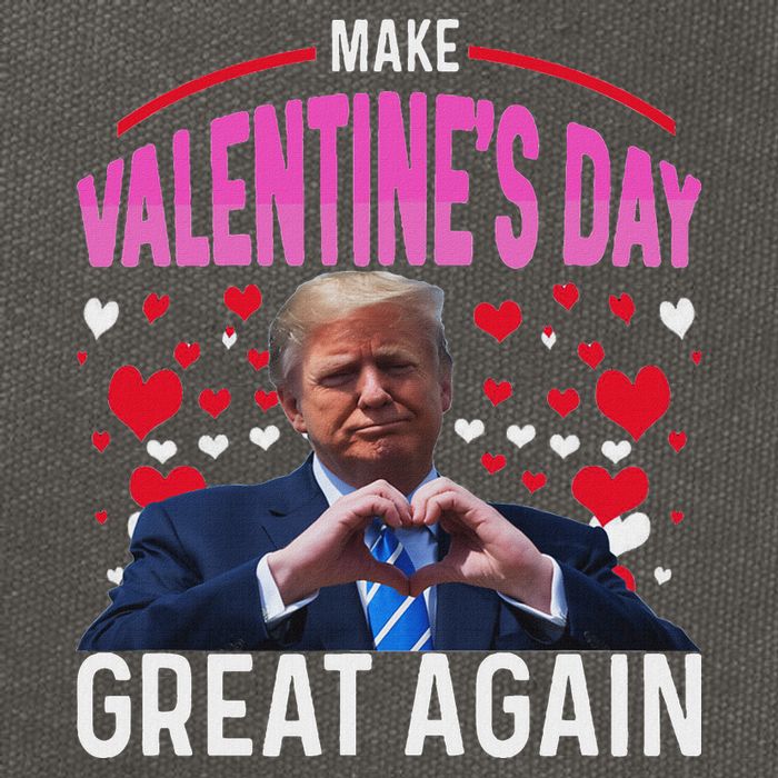 Make Valentine Day Great Again Funny Trump Lovers 2025 Cotton Canvas Backpack