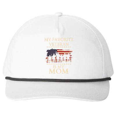 MoM Veterans Day Military My Favorite Veteran Is My Mom Snapback Five-Panel Rope Hat