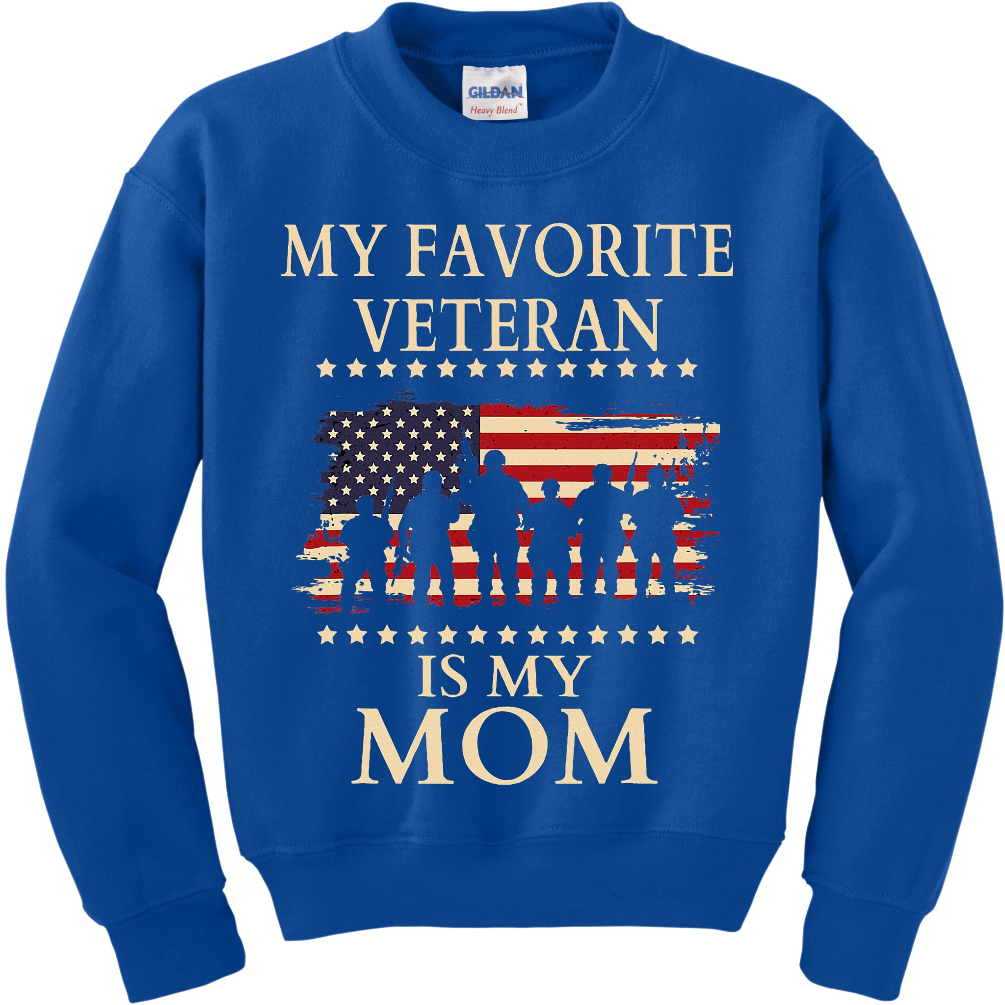 MoM Veterans Day Military My Favorite Veteran Is My Mom Kids Sweatshirt