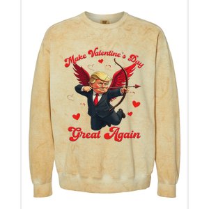 Make Valentine Day Great Again Funny Trump Lovers 2025 Colorblast Crewneck Sweatshirt