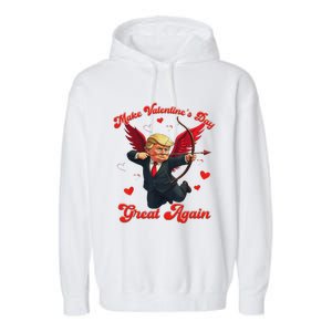 Make Valentine Day Great Again Funny Trump Lovers 2025 Garment-Dyed Fleece Hoodie