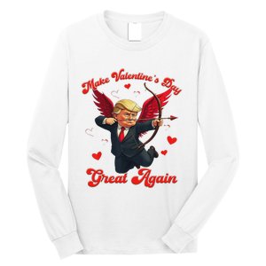 Make Valentine Day Great Again Funny Trump Lovers 2025 Long Sleeve Shirt