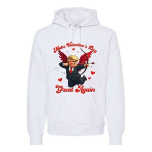 Make Valentine Day Great Again Funny Trump Lovers 2025 Premium Hoodie