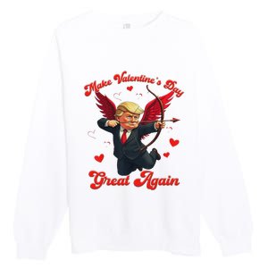 Make Valentine Day Great Again Funny Trump Lovers 2025 Premium Crewneck Sweatshirt