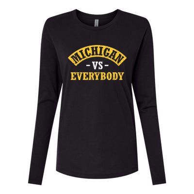 Michigan Vs Everybody Womens Cotton Relaxed Long Sleeve T-Shirt