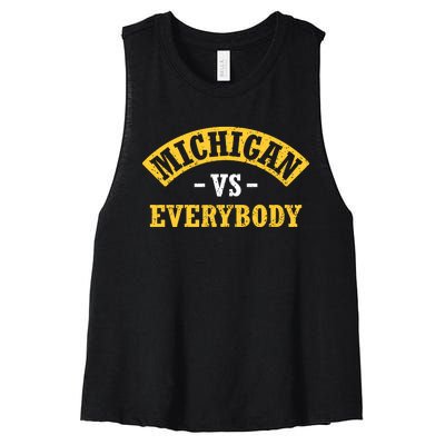 Michigan Vs Everybody Women's Racerback Cropped Tank