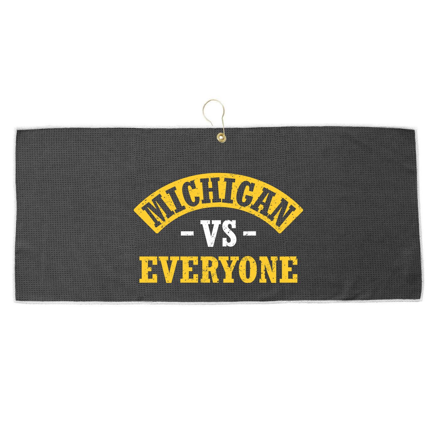 Michigan Vs Everyone Champs Large Microfiber Waffle Golf Towel