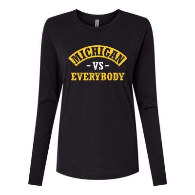 Michigan Verss Everybody Go Blue Womens Cotton Relaxed Long Sleeve T-Shirt