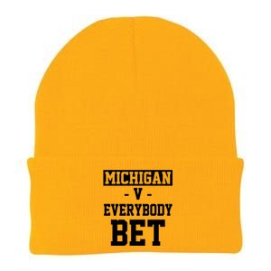 Michigan V Everybody Bet Football Fan Knit Cap Winter Beanie