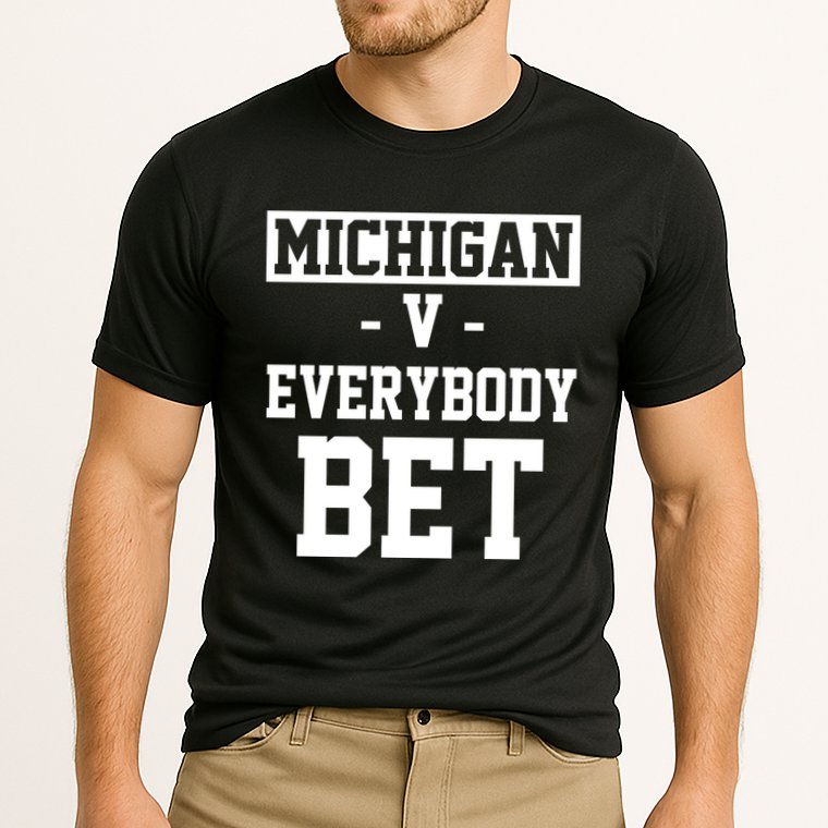 Michigan V Everybody Bet Football Fan Cooling Performance Crew T-Shirt
