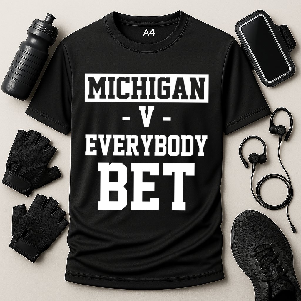 Michigan V Everybody Bet Football Fan Cooling Performance Crew T-Shirt