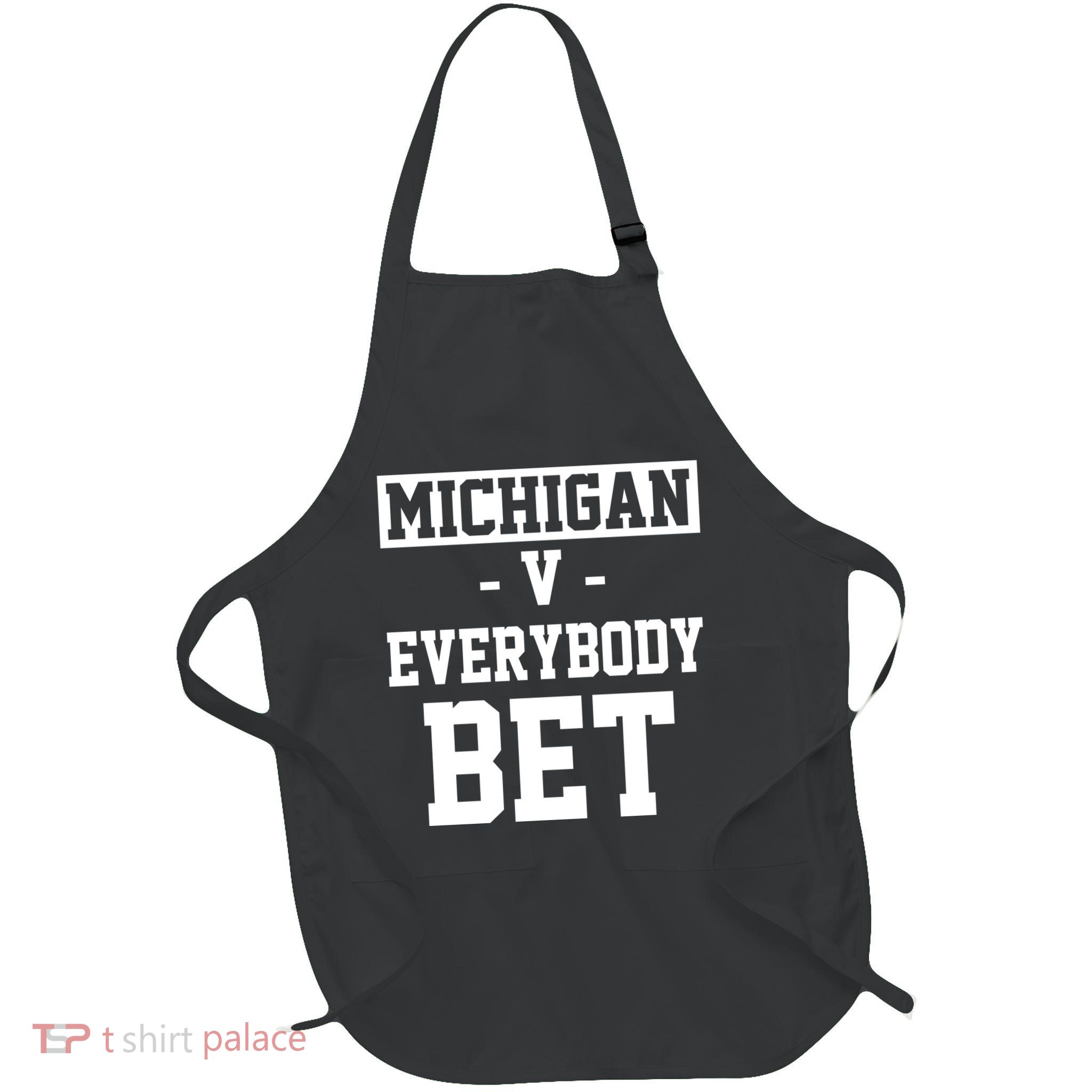 Michigan V Everybody Bet Football Fan Full-Length Apron With Pockets