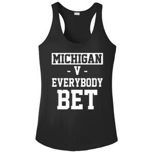 Michigan V Everybody Bet Football Fan Ladies PosiCharge Competitor Racerback Tank