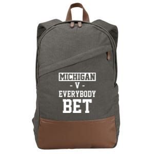 Michigan V Everybody Bet Football Fan Cotton Canvas Backpack