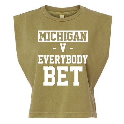 Michigan V Everybody Bet Football Fan Garment-Dyed Women's Muscle Tee