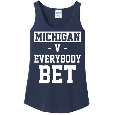 Michigan V Everybody Bet Football Fan Ladies Essential Tank