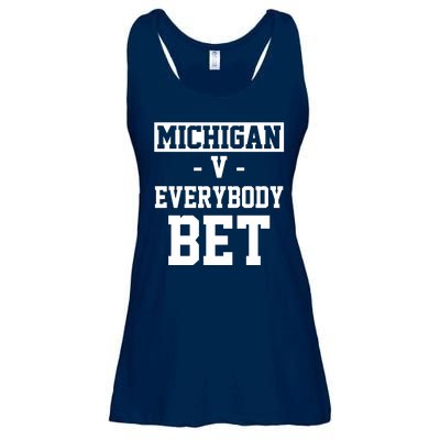 Michigan V Everybody Bet Football Fan Ladies Essential Flowy Tank