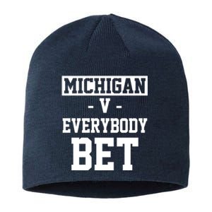 Michigan V Everybody Bet Football Fan Sustainable Beanie