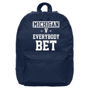 Michigan V Everybody Bet Football Fan 16 in Basic Backpack