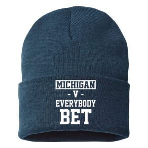 Michigan V Everybody Bet Football Fan Sustainable Knit Beanie