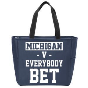 Michigan V Everybody Bet Football Fan Zip Tote Bag