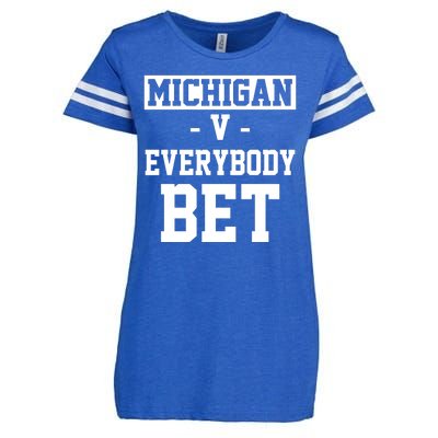 Michigan V Everybody Bet Football Fan Enza Ladies Jersey Football T-Shirt