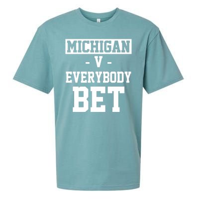 Michigan V Everybody Bet Football Fan Sueded Cloud Jersey T-Shirt