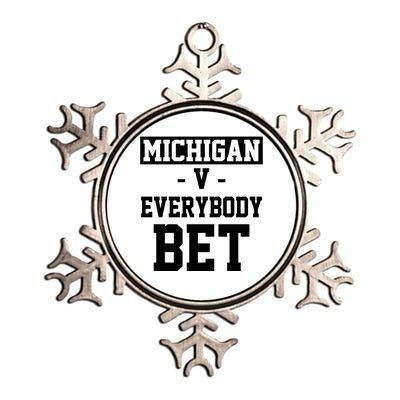 Michigan V Everybody Bet Football Fan Metallic Star Ornament