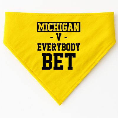 Michigan V Everybody Bet Football Fan USA-Made Doggie Bandana