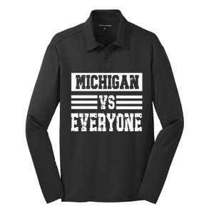 Michigan vs Everyone Everybody Season Trend Silk Touch Performance Long Sleeve Polo