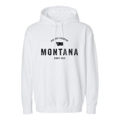 Montana Vintage Established Sports Design Retro Mt Garment-Dyed Fleece Hoodie