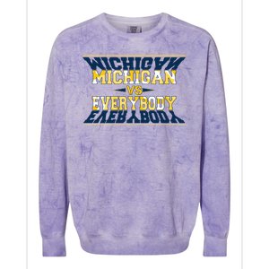 Michigan Versus Everybody Sports College Football Fan Colorblast Crewneck Sweatshirt