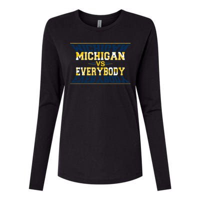 Michigan Versus Everybody Sports College Football Fan Womens Cotton Relaxed Long Sleeve T-Shirt