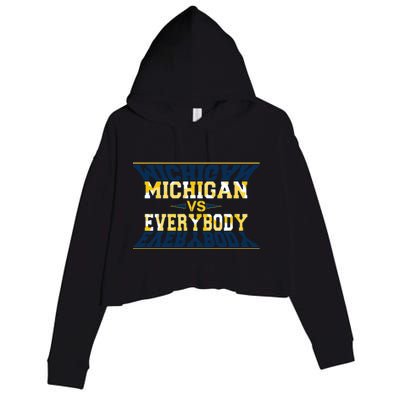 Michigan Versus Everybody Sports College Football Fan Crop Fleece Hoodie