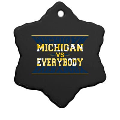 Michigan Versus Everybody Sports College Football Fan Ceramic Star Ornament