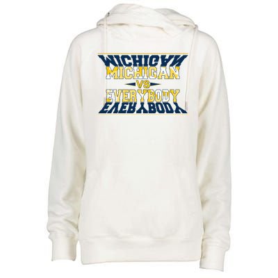 Michigan Versus Everybody Sports College Football Fan Womens Funnel Neck Pullover Hood