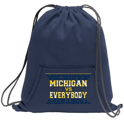 Michigan Versus Everybody Sports College Football Fan Sweatshirt Cinch Pack Bag