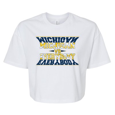 Michigan Versus Everybody Sports College Football Fan Bella+Canvas Jersey Crop Tee