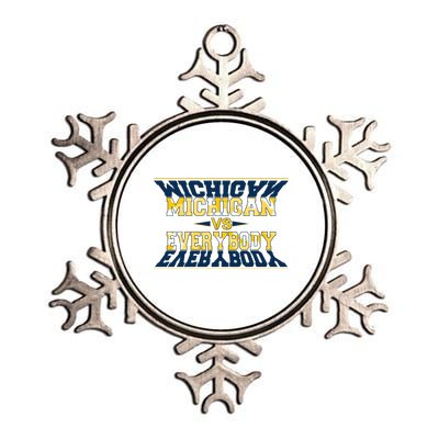 Michigan Versus Everybody Sports College Football Fan Metallic Star Ornament