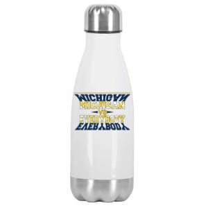 Michigan Versus Everybody Sports College Football Fan Stainless Steel Insulated Water Bottle