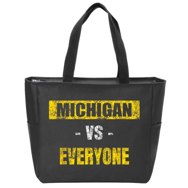 Michigan Vs. Everyone Vintage Michigan Revenge Tour Zip Tote Bag