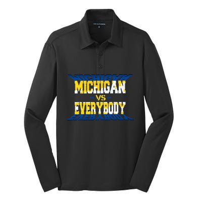 Michigan vs. Everyone  Silk Touch Performance Long Sleeve Polo