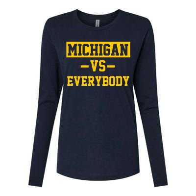 Michigan Vs Everybody Womens Cotton Relaxed Long Sleeve T-Shirt