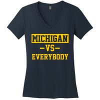 Michigan Vs Everybody Women's V-Neck T-Shirt